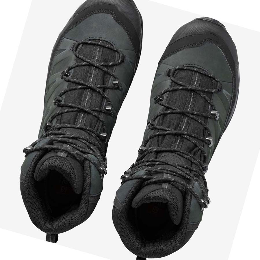 Salomon X ULTRA TREK GORE-TEX Túracipő Férfi Szürke Fekete Zöld | HU 2050AHK